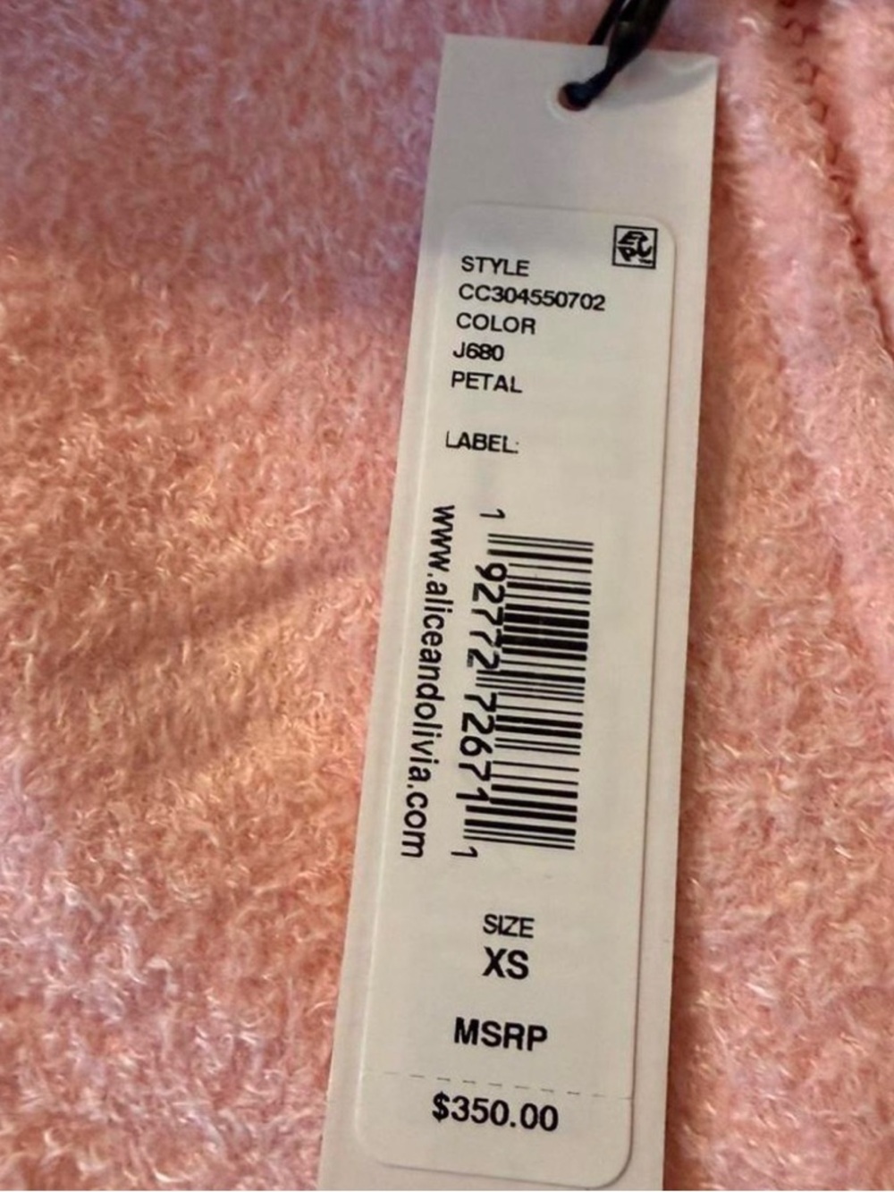 NWT BUNDLE XS Alice + Olivia Petal Pink Fuzzy Zip Hoodie and Bandeau Bundle - Picture 4 of 8